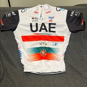 UAE Team Cycling Jersey - White, Red, Black